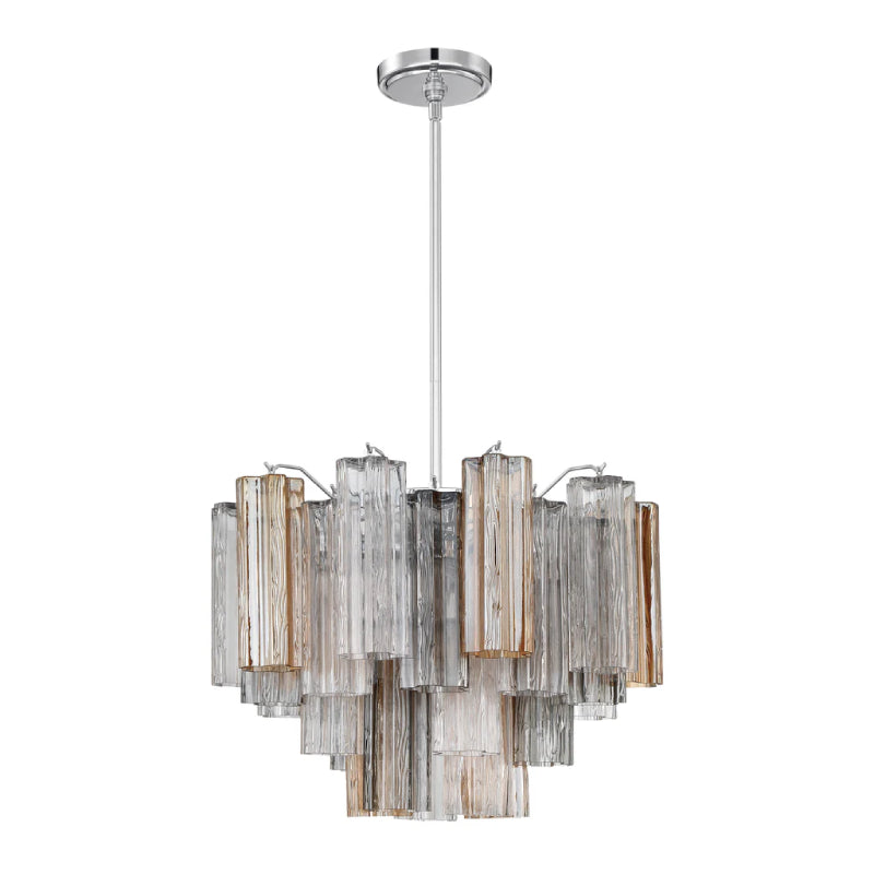 Crystorama ADD-306 Addis 6-lt 20" Chandelier - Polished Chrome/Autumn