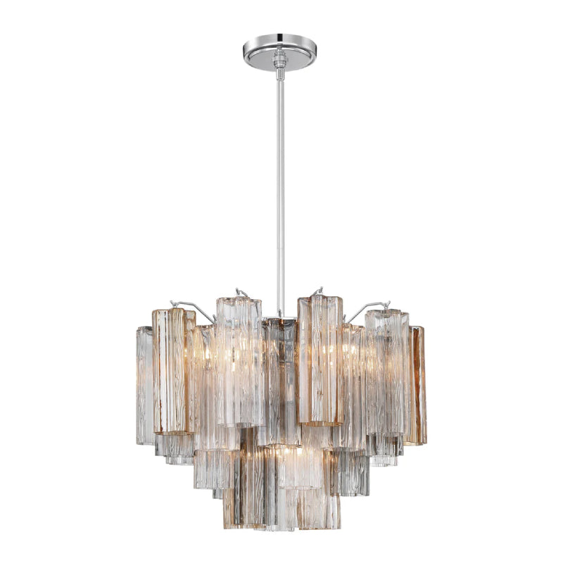 Crystorama ADD-306 Addis 6-lt 20" Chandelier - Polished Chrome/Autumn