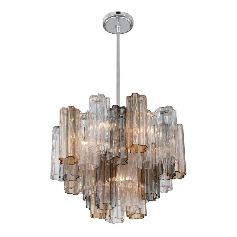 Crystorama ADD-306 Addis 6-lt 20" Chandelier - Polished Chrome/Autumn