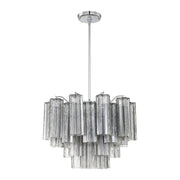 Crystorama ADD-306 Addis 6-lt 20" Chandelier - Polished Chrome/Smoke