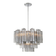 Crystorama ADD-306 Addis 6-lt 20" Chandelier - Polished Chrome/Smoke