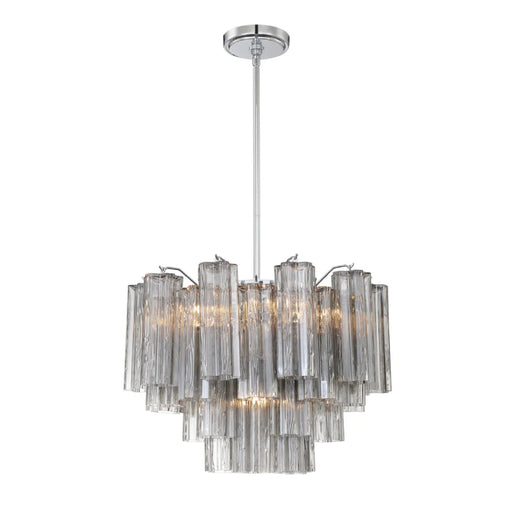 Crystorama ADD-306 Addis 6-lt 20" Chandelier - Polished Chrome/Smoke