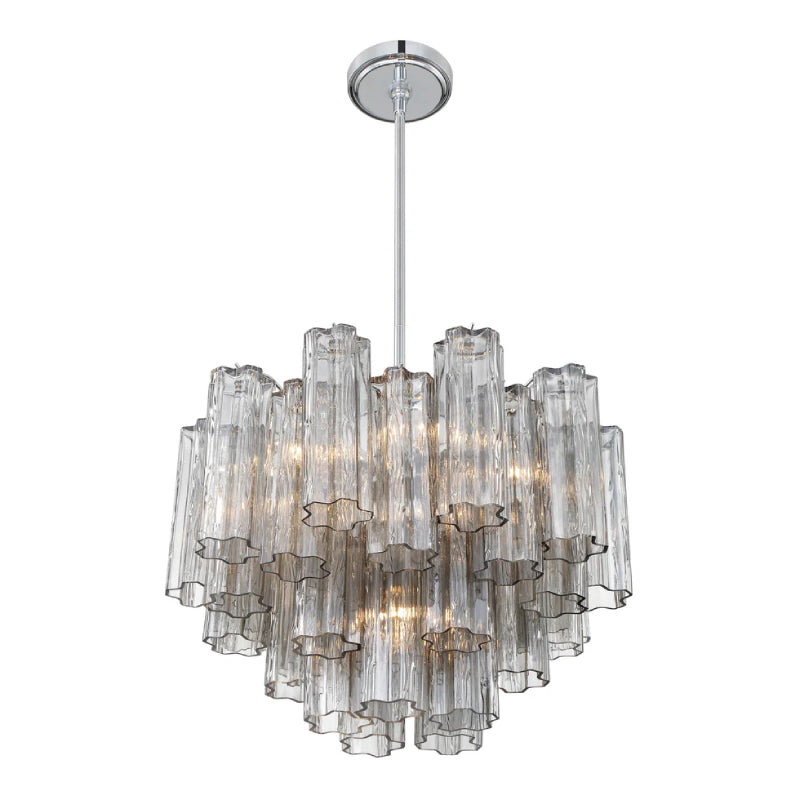 Crystorama ADD-306 Addis 6-lt 20" Chandelier - Polished Chrome/Smoke