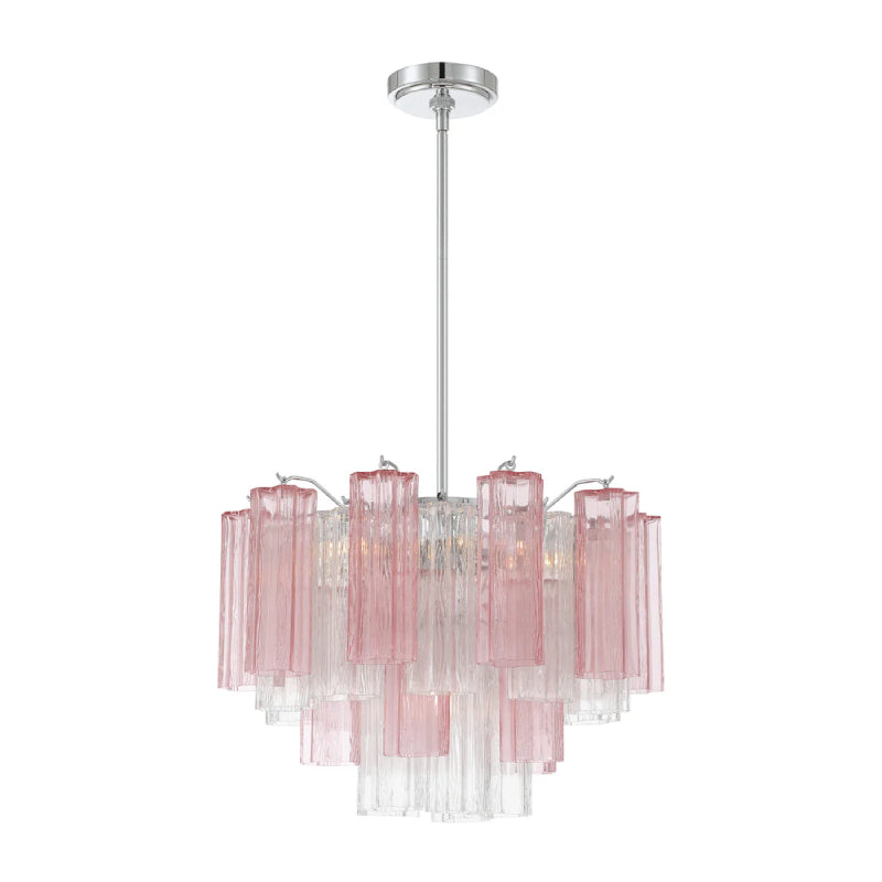 Crystorama ADD-306 Addis 6-lt 20" Chandelier - Polished Chrome/Spring