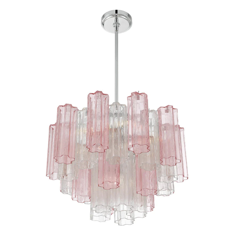 Crystorama ADD-306 Addis 6-lt 20" Chandelier - Polished Chrome/Spring