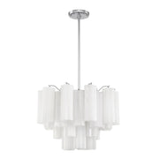 Crystorama ADD-306 Addis 6-lt 20" Chandelier - Polished Chrome/White