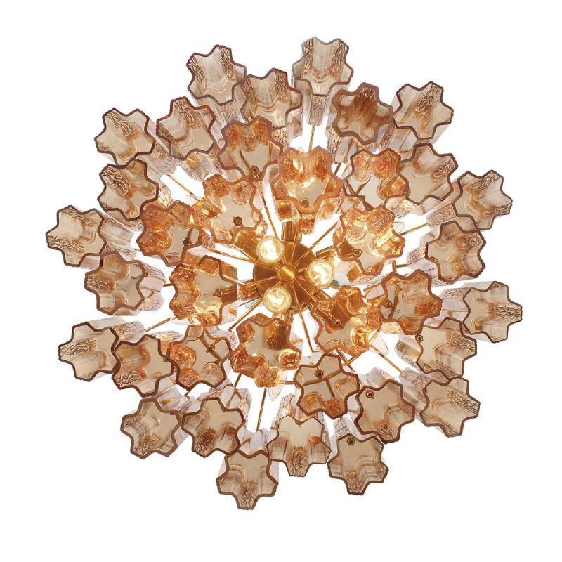 Crystorama ADD-308 Addis 9-lt 22" Chandelier - Aged Brass/Amber