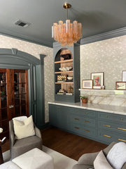 Crystorama ADD-308 Addis 9-lt 22" Chandelier - Aged Brass/Amber