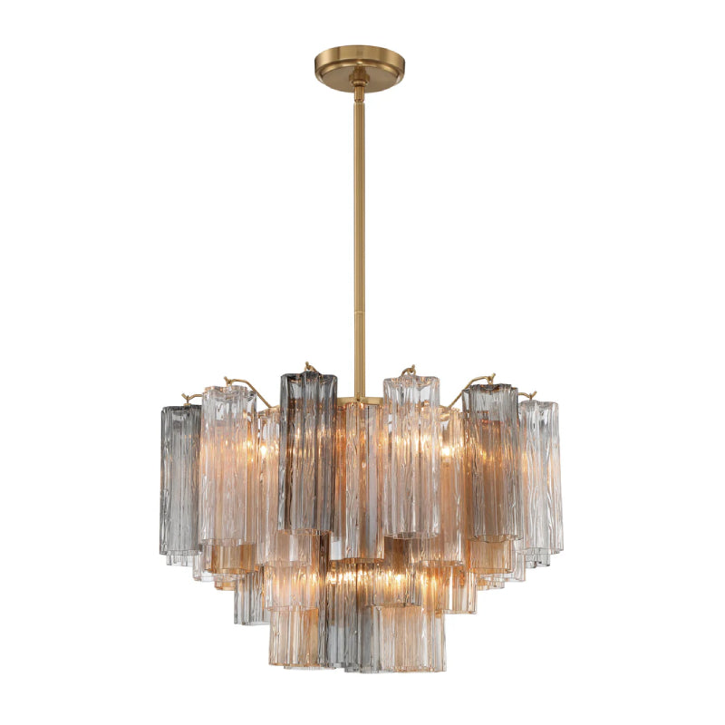 Crystorama ADD-308 Addis 9-lt 22" Chandelier - Aged Brass/Autumn