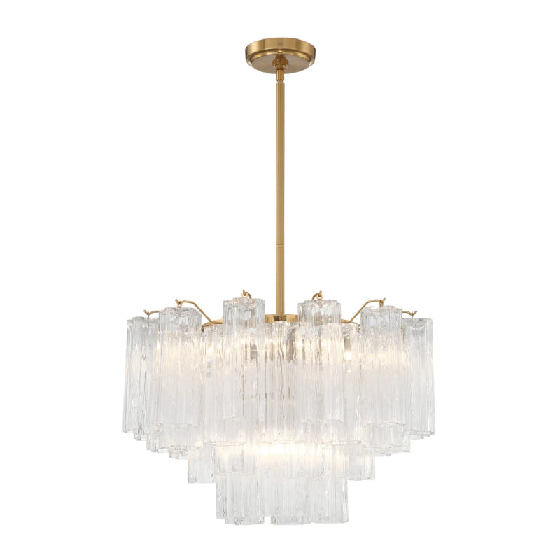 Crystorama ADD-308 Addis 9-lt 22" Chandelier - Aged Brass/Clear