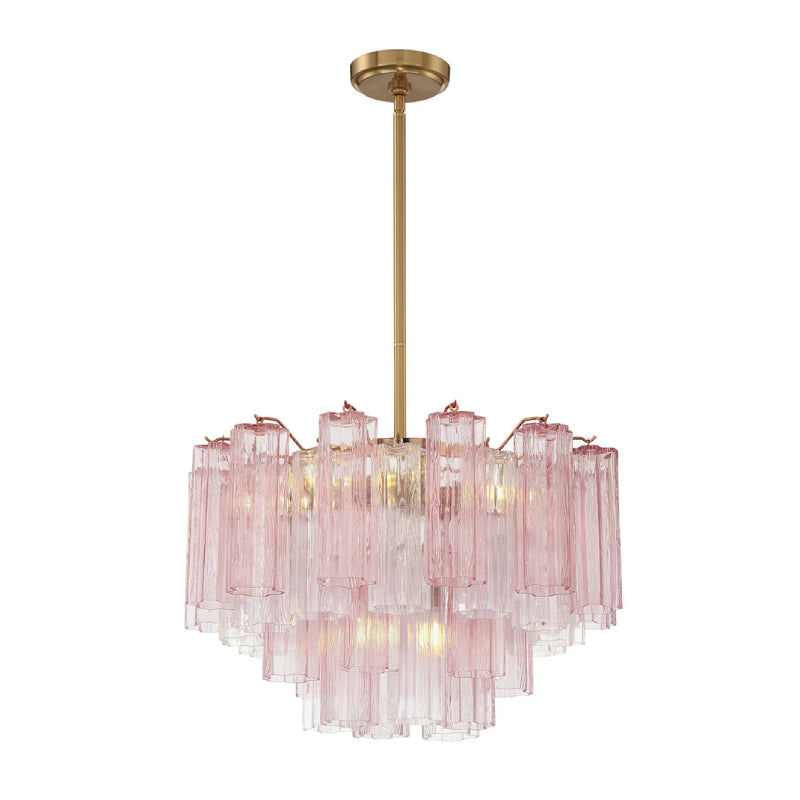 Crystorama ADD-308 Addis 9-lt 22" Chandelier - Aged Brass/Spring