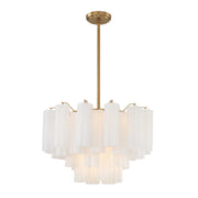 Crystorama ADD-308 Addis 9-lt 22" Chandelier - Aged Brass/White