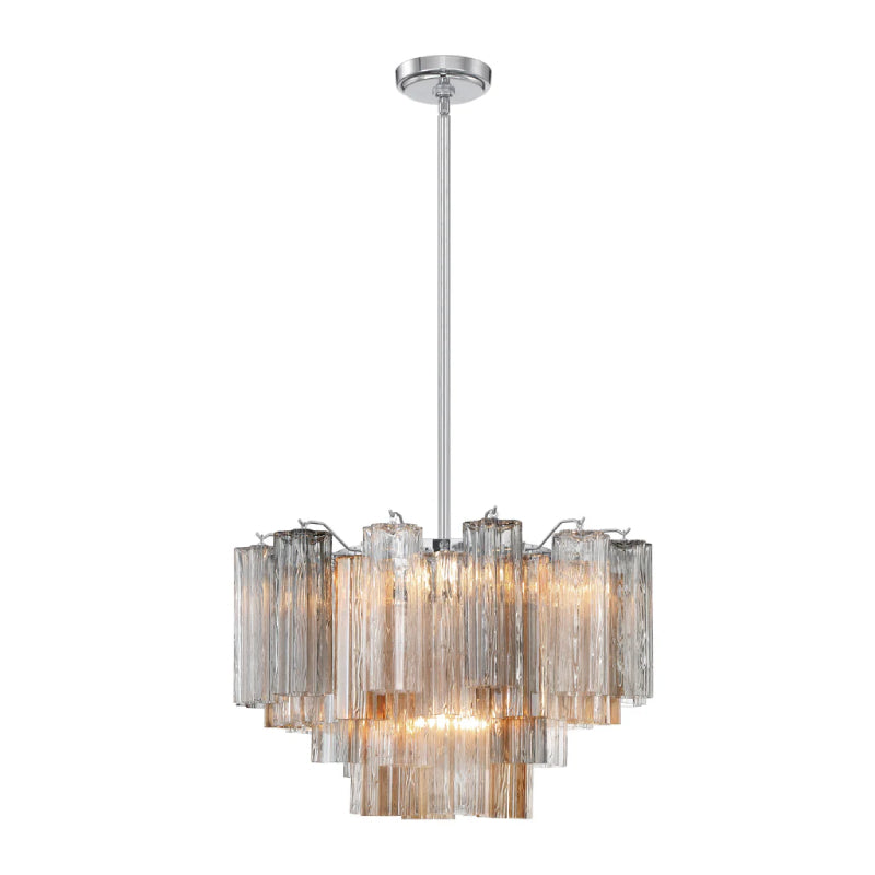 Crystorama ADD-308 Addis 9-lt 22" Chandelier - Polished Chrome/Autumn
