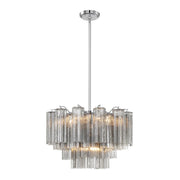 Crystorama ADD-308 Addis 9-lt 22" Chandelier - Polished Chrome/Smoke