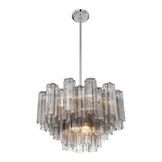 Crystorama ADD-308 Addis 9-lt 22" Chandelier - Polished Chrome/Smoke
