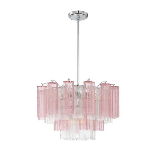 Crystorama ADD-308 Addis 9-lt 22" Chandelier - Polished Chrome/Spring