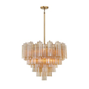 Crystorama ADD-312 Addis 12-lt 27" Chandelier - Aged Brass/Amber