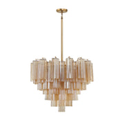 Crystorama ADD-312 Addis 12-lt 27" Chandelier - Aged Brass/Amber