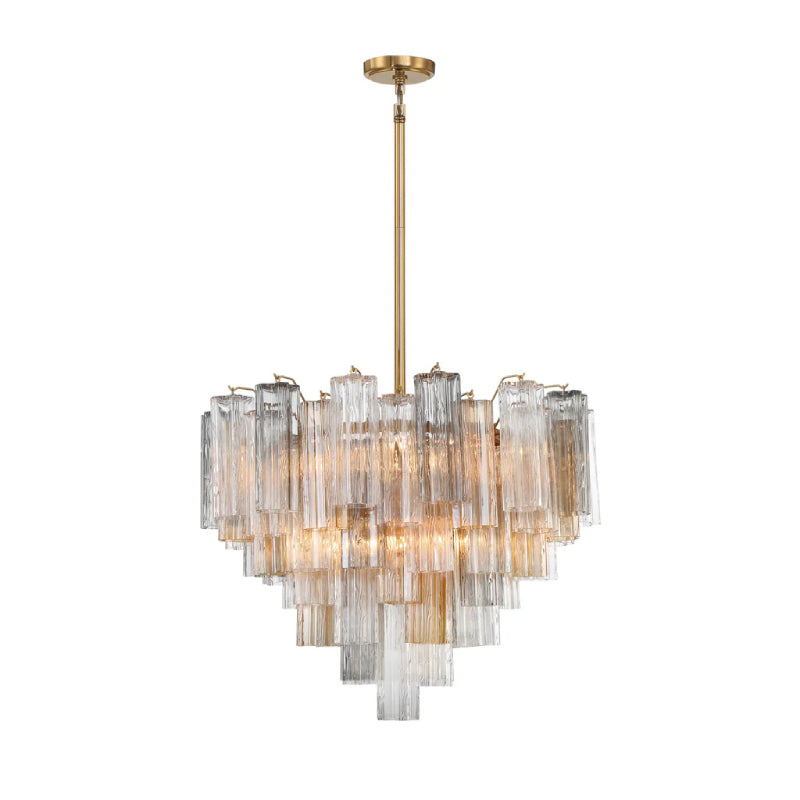 Crystorama ADD-312 Addis 12-lt 27" Chandelier - Aged Brass/Autumn