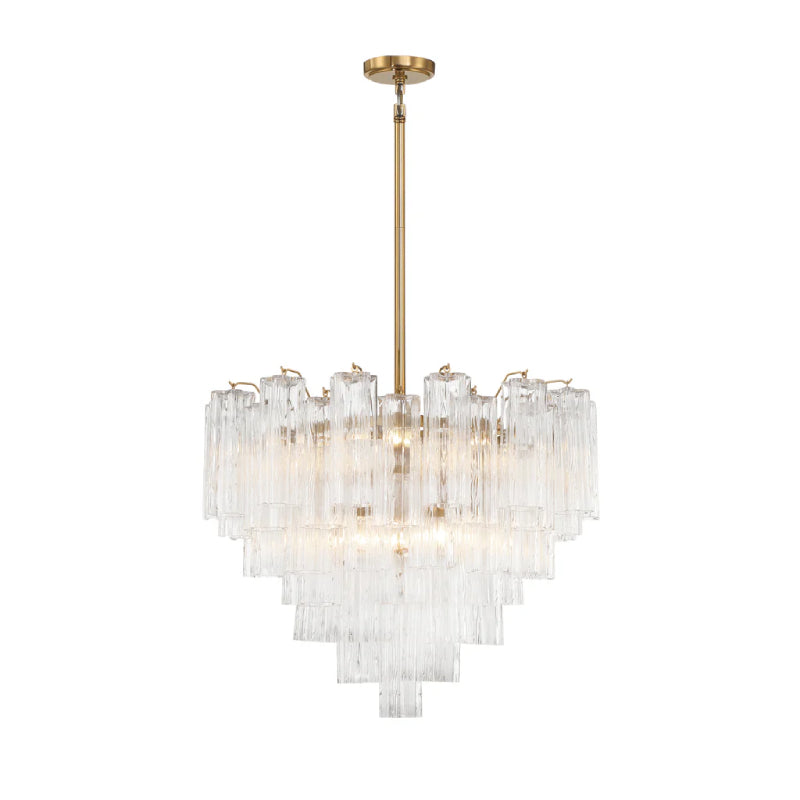 Crystorama ADD-312 Addis 12-lt 27" Chandelier - Aged Brass/Clear