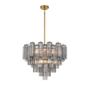 Crystorama ADD-312 Addis 12-lt 27" Chandelier - Aged Brass/Smoke