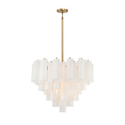 Crystorama ADD-312 Addis 12-lt 27" Chandelier - Aged Brass/White