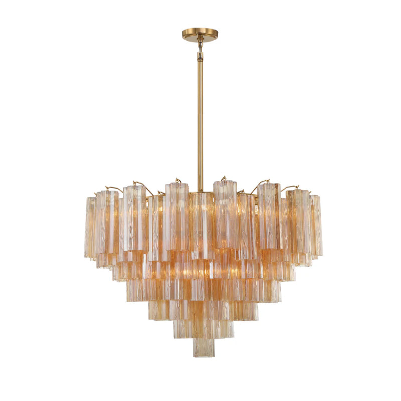Crystorama ADD-316 Addis 16-lt 32" Chandelier - Aged Brass/Amber