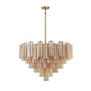 Crystorama ADD-316 Addis 16-lt 32" Chandelier - Aged Brass/Amber