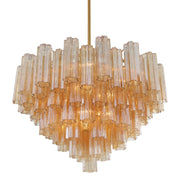 Crystorama ADD-316 Addis 16-lt 32" Chandelier - Aged Brass/Amber