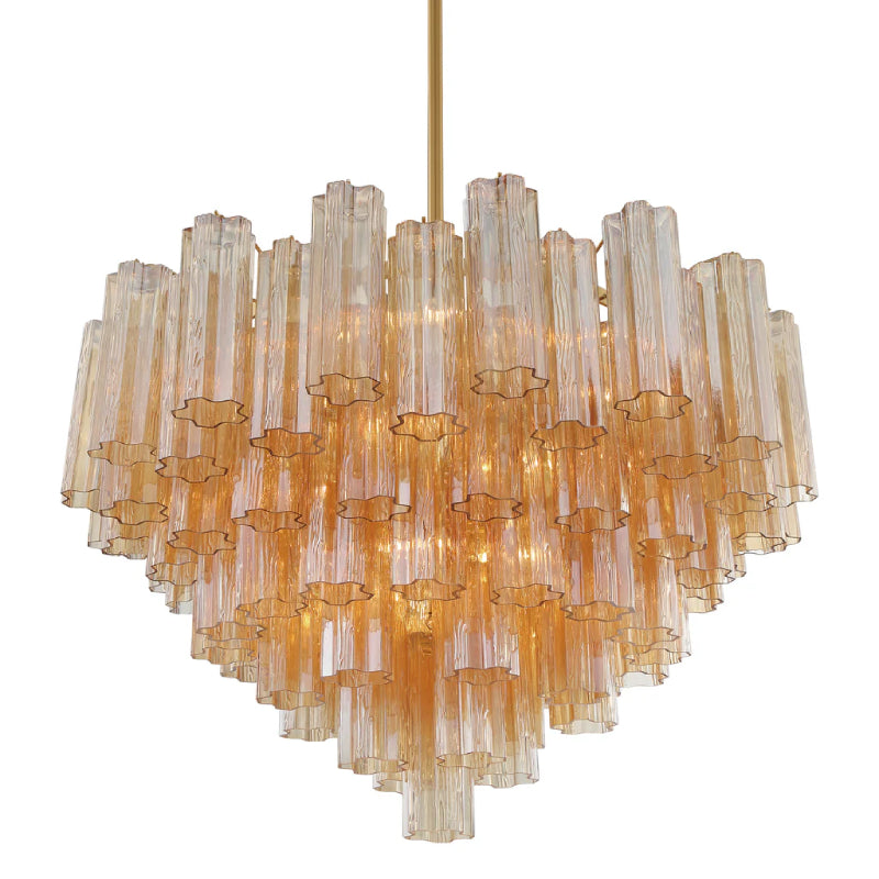 Crystorama ADD-316 Addis 16-lt 32" Chandelier - Aged Brass/Amber