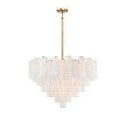 Crystorama ADD-316 Addis 16-lt 32" Chandelier - Aged Brass/White