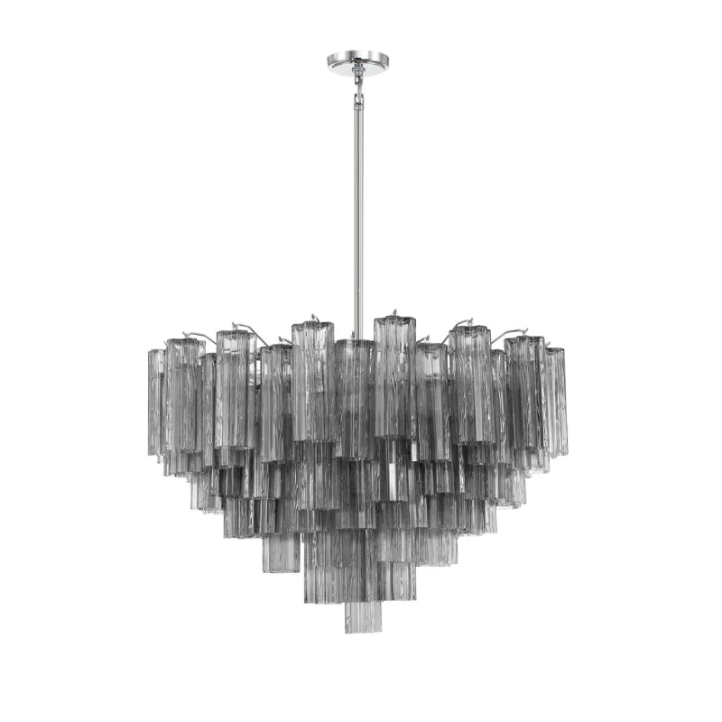 Crystorama ADD-316 Addis 16-lt 32" Chandelier - Polished Chrome/Smoke
