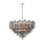 Crystorama ADD-316 Addis 16-lt 32" Chandelier - Polished Chrome/Smoke