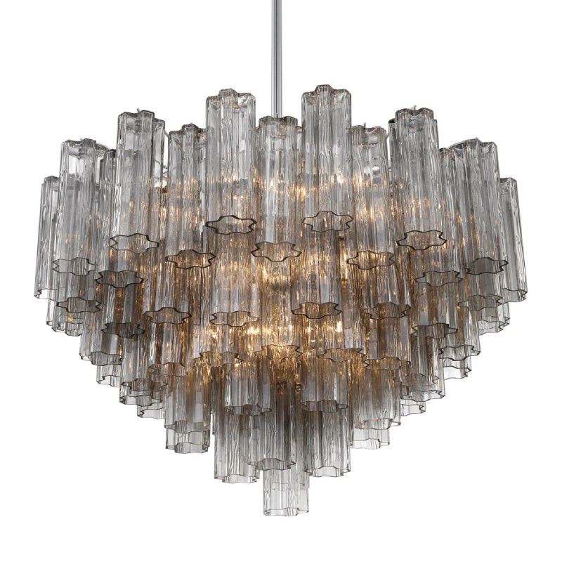 Crystorama ADD-316 Addis 16-lt 32" Chandelier - Polished Chrome/Smoke