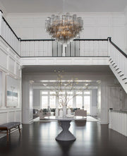 Crystorama ADD-316 Addis 16-lt 32" Chandelier - Polished Chrome/Smoke