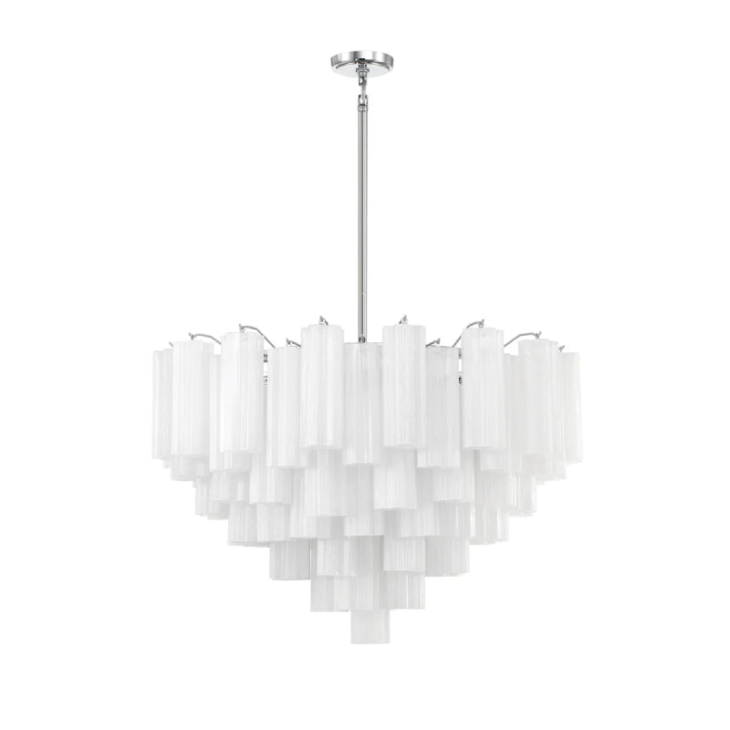 Crystorama ADD-316 Addis 16-lt 32" Chandelier - Polished Chrome/White