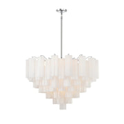 Crystorama ADD-316 Addis 16-lt 32" Chandelier - Polished Chrome/White