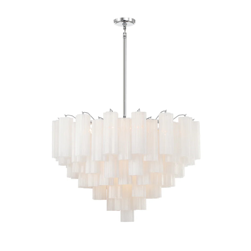 Crystorama ADD-316 Addis 16-lt 32" Chandelier - Polished Chrome/White