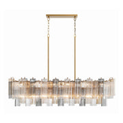 Crystorama ADD-317 Addis 14-lt 52" Linear Chandelier - Aged Brass/Autumn