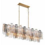 Crystorama ADD-317 Addis 14-lt 52" Linear Chandelier - Aged Brass/Autumn