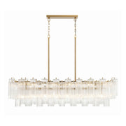 Crystorama ADD-317 Addis 14-lt 52" Linear Chandelier - Aged Brass/Clear