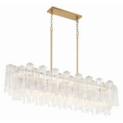 Crystorama ADD-317 Addis 14-lt 52" Linear Chandelier - Aged Brass/Clear