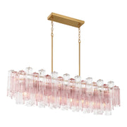 Crystorama ADD-317 Addis 14-lt 52" Linear Chandelier - Aged Brass/Spring
