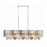 Crystorama ADD-317 Addis 14-lt 52" Linear Chandelier - Polished Chrome/Autumn