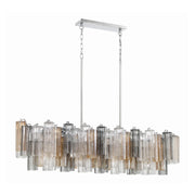 Crystorama ADD-317 Addis 14-lt 52" Linear Chandelier - Polished Chrome/Autumn