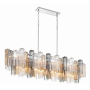 Crystorama ADD-317 Addis 14-lt 52" Linear Chandelier - Polished Chrome/Autumn