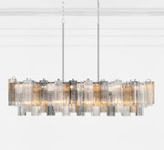 Crystorama ADD-317 Addis 14-lt 52" Linear Chandelier - Polished Chrome/Autumn