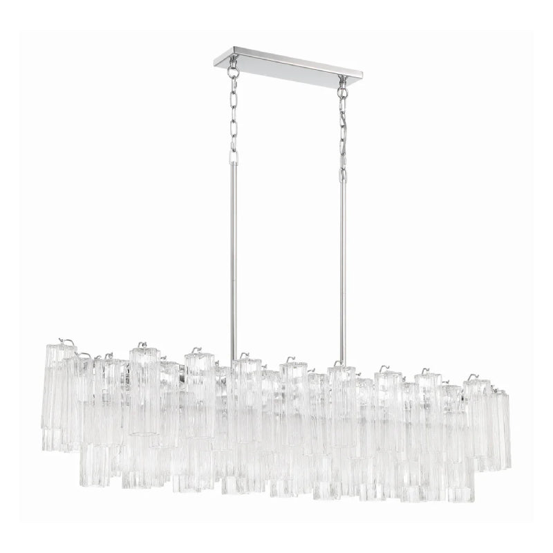 Crystorama ADD-317 Addis 14-lt 52" Linear Chandelier -Polished Chrome/Clear