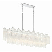 Crystorama ADD-317 Addis 14-lt 52" Linear Chandelier -Polished Chrome/Clear