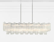 Crystorama ADD-317 Addis 14-lt 52" Linear Chandelier - Smoke -Polished Chrome/Clear